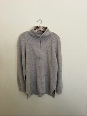 Gentle Fawn Light Beige Zip-Up Crew Sweater